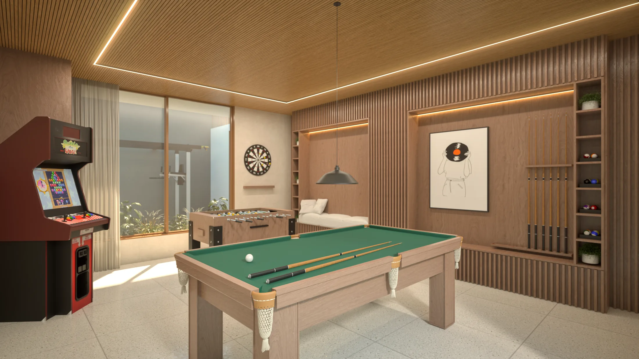 Sala de jogos do Residencial Auraà